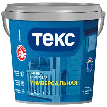Эмаль акриловая универсальная Профи Текс белая 0,9 л