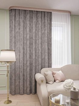 Штора портьерная Legrand Матрица 150х260см пепельно-серый 2 шт