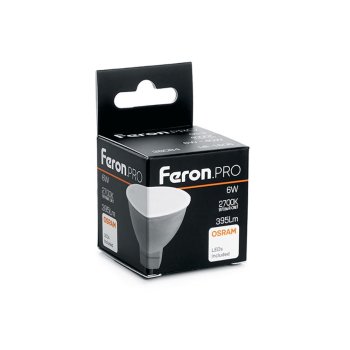 Лампа светодиодная Feron Pro GU5.3 6Вт 2700К теплый белый свет