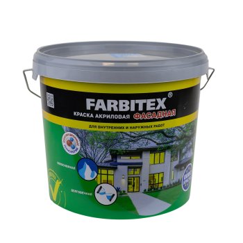 Краска водно-дисперсионная ABC-Farben FARBITEX фасадная белая 6 кг
