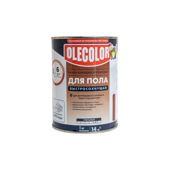 Эмаль ABC-Farben Olecolor для полов красно-коричневая 0,8 л высокоглянцевая