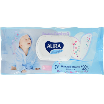 Салфетки влажные Aura детские 120 шт