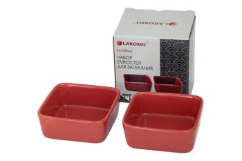 Набор форм для запекания Red&Black 8,8х8,8 см стекло 2 шт