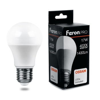 Лампа светодиодная Feron Pro E27 17Вт 4000К нейтральный белый свет