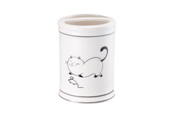 Стакан для зубных щеток Happy Cats керамика цвет белый