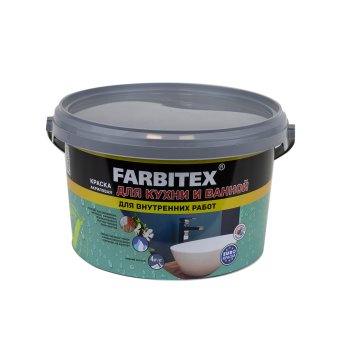 Краска водно-дисперсионная ABC-Farben FARBITEX для кухни и ванной белая 3 кг