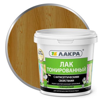 Лак Лакра в/д тонированный панельный дуб 0,9 кг глянцевый