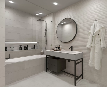 Плитка настенная Eco Loft, рельеф, светло-серая