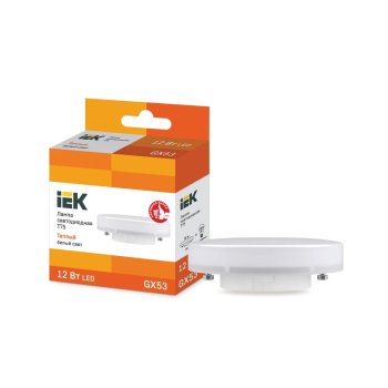 Лампа светодиодная IEK GX53 12Вт 3000К теплый белый свет
