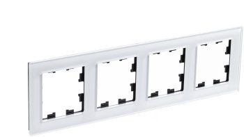 Рамка Schneider Electric AtlasDesign Nature 4 поста, цвет органическое стекло белый