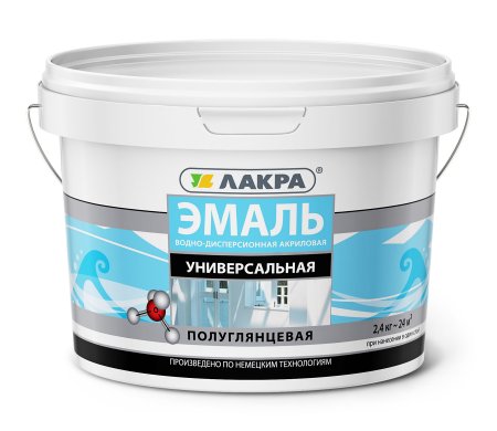 Эмаль акриловая универсальная Лакра белая 2,4 кг