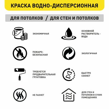 Краска водно-дисперсионная Dali Professional 3 для стен и потолков основа А 9 л