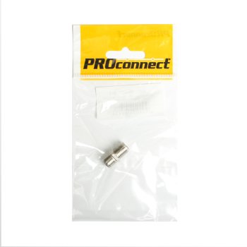 Переходник антенный PROconnect без кольца гнездо F - гнездо F, бочка 50/75 Ом