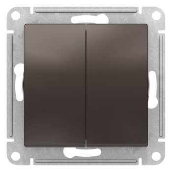 Выключатель встраиваемый Schneider Electric AtlasDesign 2 кл. мокко без подсветки