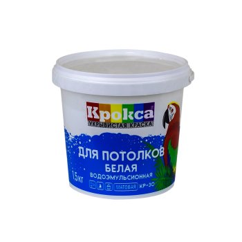 Краска водно-дисперсионная Завод Диола Крокса КР-30 для потолков белая 1,5 кг