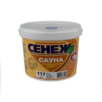 Антисептик Сенеж Сауна для бань и саун бесцветный 2,5 кг