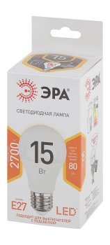 Лампа светодиодная Эра E27 15Вт 2700К теплый белый свет
