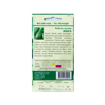 Семена кабачка  Зебра цуккини Семена для Сибири