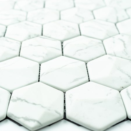 Мозаика Mini hexagon белый H119