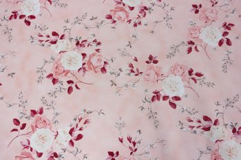 Клеенка 140 см Camelia цветы розовый