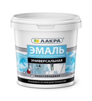Эмаль акриловая универсальная Лакра белая 0,9 кг