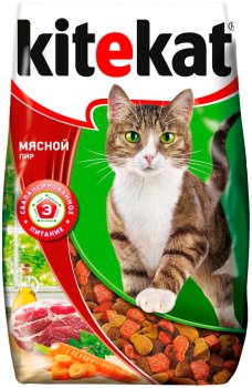 Корм сухой для кошек Kitekat Мясной пир  350г