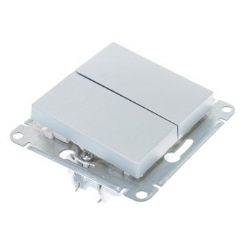 Выключатель встраиваемый Schneider Electric AtlasDesign 2 кл. алюминий без подсветки