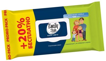 Салфетки влажные Emily Style универсальные 120 шт