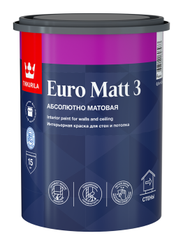 Краска водно-дисперсионная Tikkurila Euro Matt 3 основа для колеровки основа А 0,9 л
