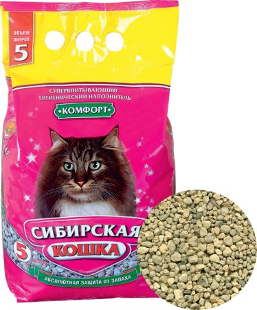 Наполнитель минеральный Сибирская кошка Комфорт 5 л