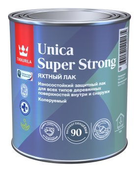 Лак Tikkurila UNICA SUPER STRONG универсальный бесцветный 0,9 л высокоглянцевый