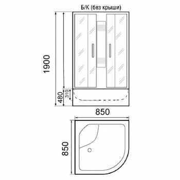Кабина душевая Parly TMF901 85х85х190 см