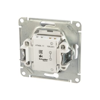 Выключатель встраиваемый Schneider Electric AtlasDesign 1 кл. алюминий без подсветки