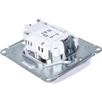 Выключатель встраиваемый Schneider Electric Glossa 1 кл. белый без подсветки