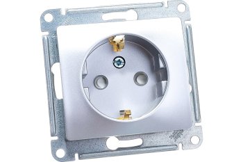 Розетка силовая встраиваемая Schneider Electric Glossa с заземлением алюминий