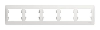 Рамка Schneider Electric Glossa 5 постов, цвет белый