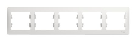 Рамка Schneider Electric Glossa 5 постов, цвет белый