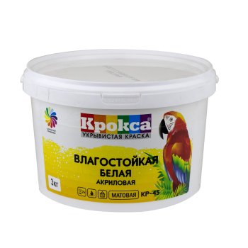 Краска водно-дисперсионная Завод Диола Крокса влагостойкая белая 3 кг