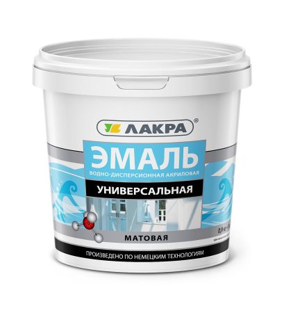 Эмаль акриловая универсальная Лакра белая 0,9 кг