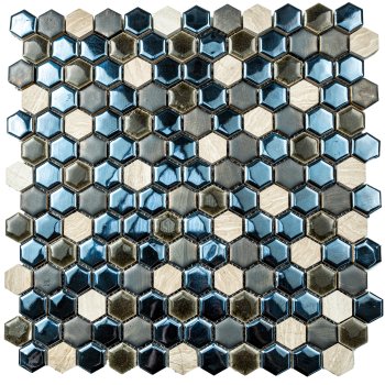 Мозаика Ceramic hexagon мультиколор SMK03