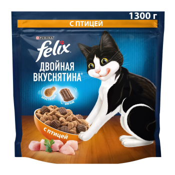Корм сухой для кошек Felix Двойная Вкуснятина  1300г