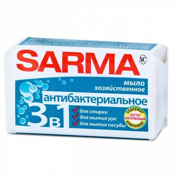 Мыло хозяйственное Sarma 140г нет антибактериальное нет 1шт.