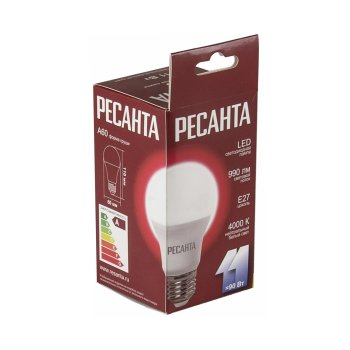 Лампа светодиодная Ресанта E27 11Вт 4000К нейтральный белый свет