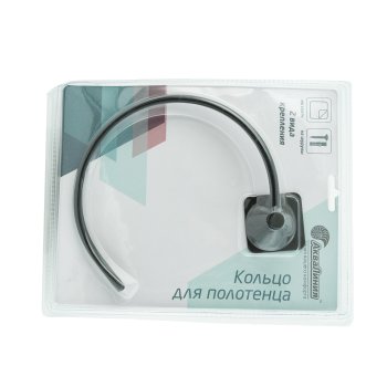 Полотенцедержатель 1 кольцо на липучке черный серия 6445