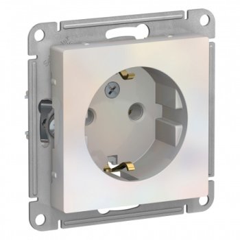 Розетка силовая встраиваемая Schneider Electric AtlasDesign с заземлением жемчуг