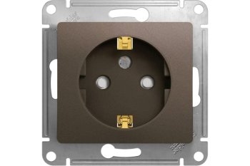 Розетка силовая встраиваемая Schneider Electric Glossa с заземлением шоколад