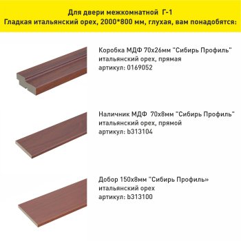 Дверь межкомнатная Г-1 итальянский орех 800х2000 мм