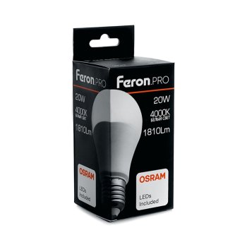Лампа светодиодная Feron Pro E27 20Вт 4000К нейтральный белый свет