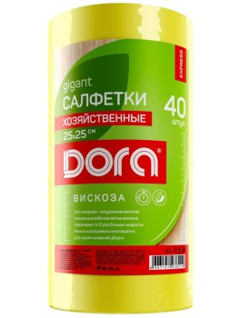 Набор салфеток для уборки рулон Dora 25х 25 см 40 шт.
