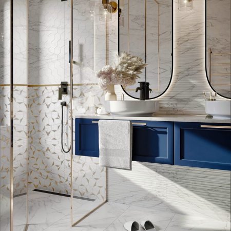 Плитка настенная Marble, белая